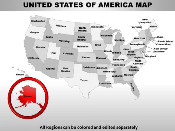 Usa Alaska State PowerPoint Maps