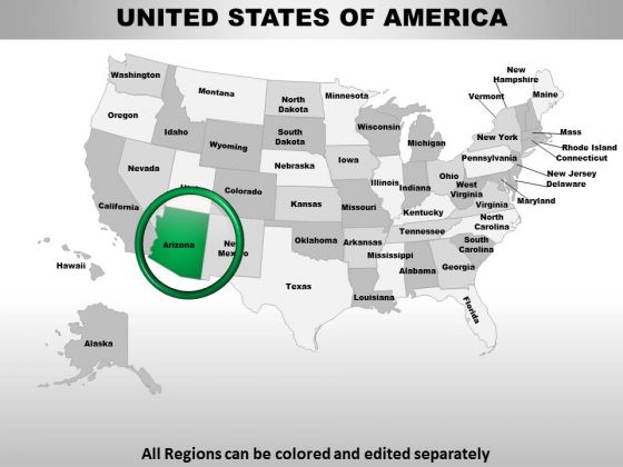 Usa Arizona State PowerPoint Maps