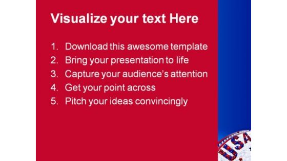 Usa Balloons Americana PowerPoint Template 1010