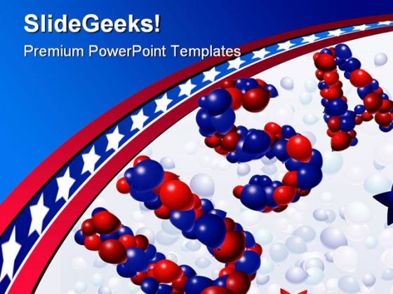 Usa Balloons Americana PowerPoint Template 1010