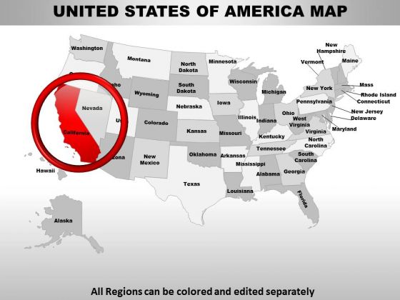 Usa California State PowerPoint Maps