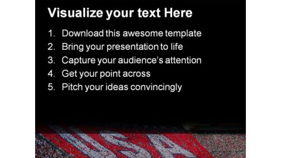 Usa Crowd People Americana PowerPoint Template 1110