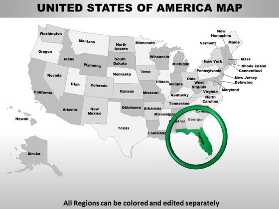 Usa Florida State PowerPoint Maps