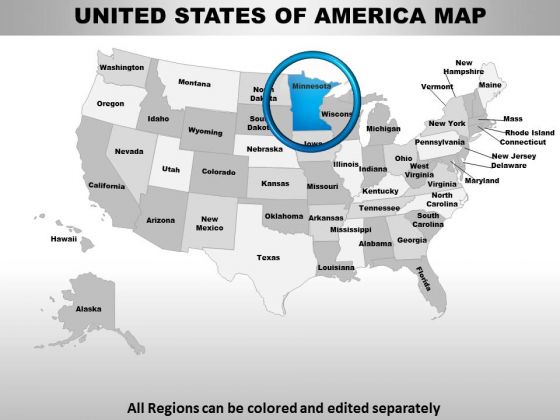 Usa Minnesota State PowerPoint Maps