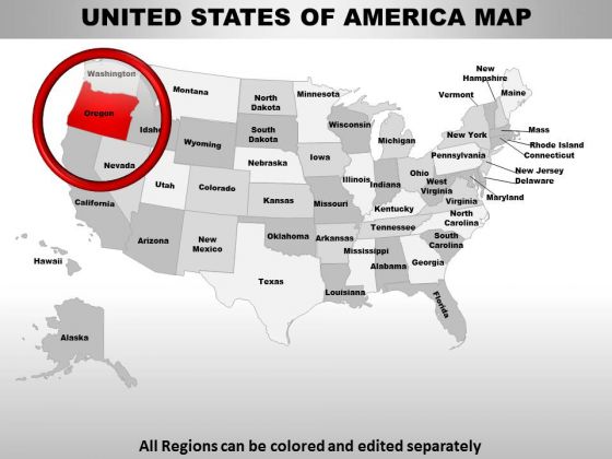 Usa Oregon State PowerPoint Maps