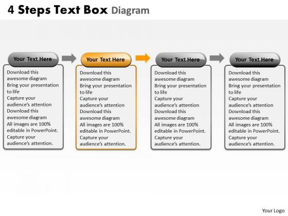 Usa PowerPoint Template Liner Flow 4 Stages Communication Skills Business Design