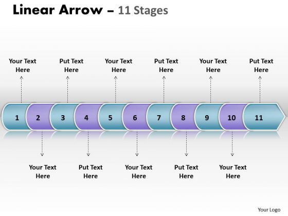 Usa Ppt Linear Arrow 11 Phase Diagram Business Management PowerPoint Image