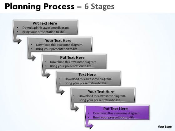 Usa Ppt Template Organizable Process 6 Steps Working With Slide Numbers 7 Graphic