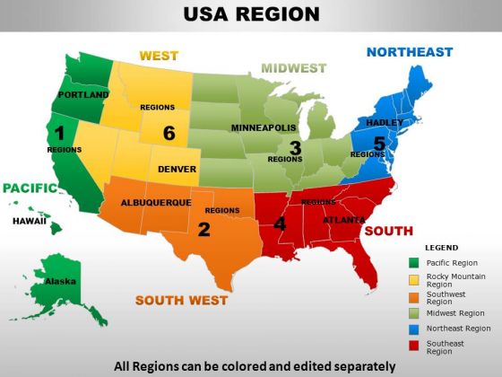 Usa Rocky Mountain Region Country PowerPoint Maps