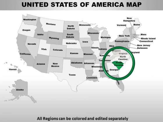Usa South Carolina State PowerPoint Maps