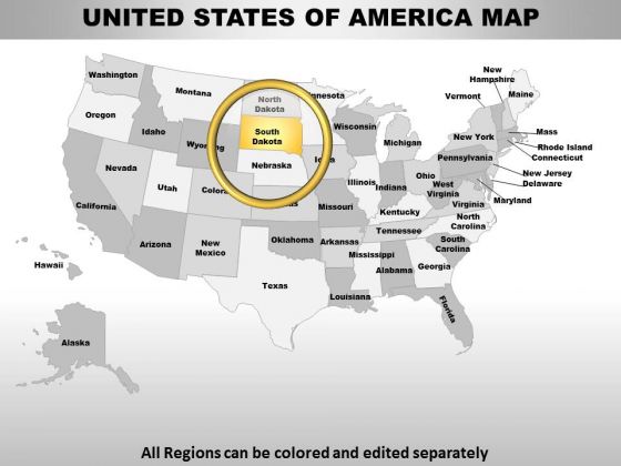 Usa South Dakota State PowerPoint Maps