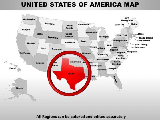 Usa Texas State PowerPoint Maps