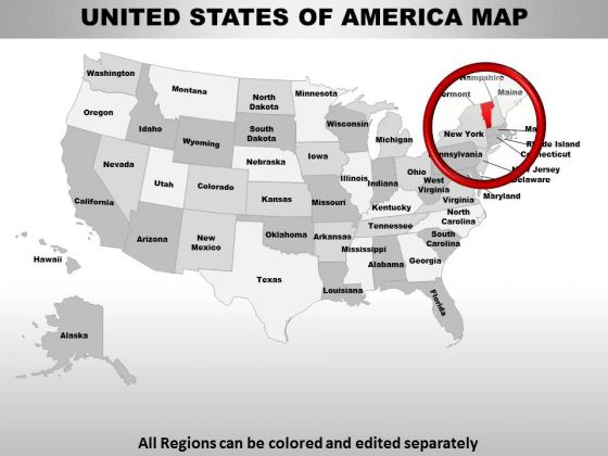 Usa Vermont State PowerPoint Maps