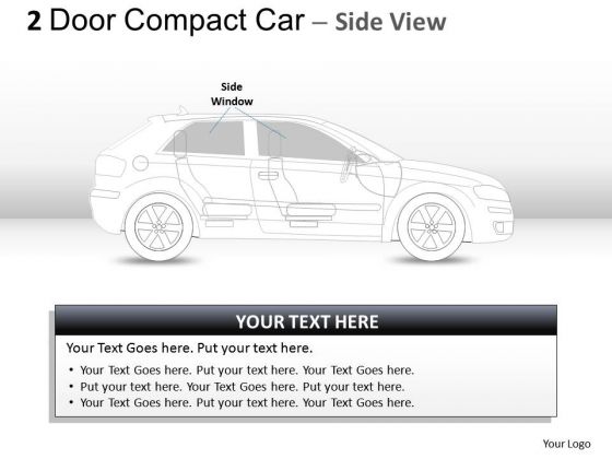 Vehicle 2 Door Gray Car Side PowerPoint Slides And Ppt Diagram Templates