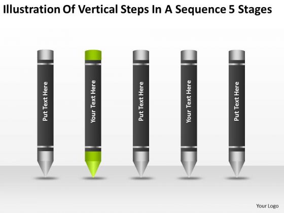 Vertical Steps In Sequence 5 Stages Ppt 2 Free Template For Business Plan PowerPoint Templates