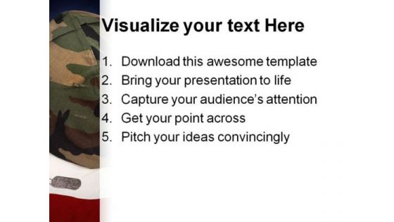Veteran Soldiers Americana PowerPoint Template 1110