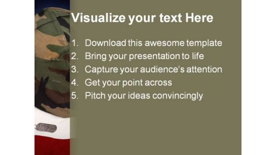 Veteran Soldiers Americana PowerPoint Template 1110