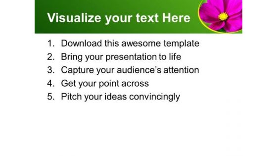 Vibrant Pink Flower Over Green Background PowerPoint Templates Ppt Backgrounds For Slides 1212