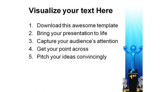 Victory Podium Winner Business PowerPoint Backgrounds And Templates 1210