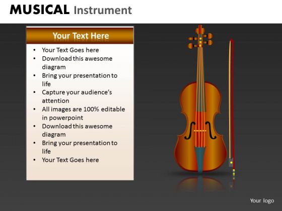 Violin PowerPoint Template Ppt Slide With Violin