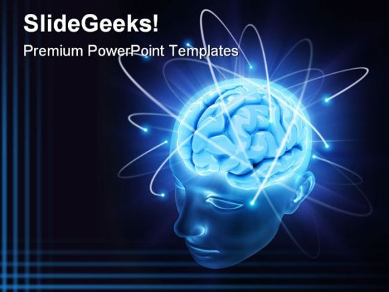 Vivid Brain Medical PowerPoint Template 0610