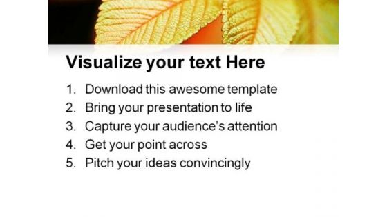 Vivid Leaf Nature PowerPoint Backgrounds And Templates 1210