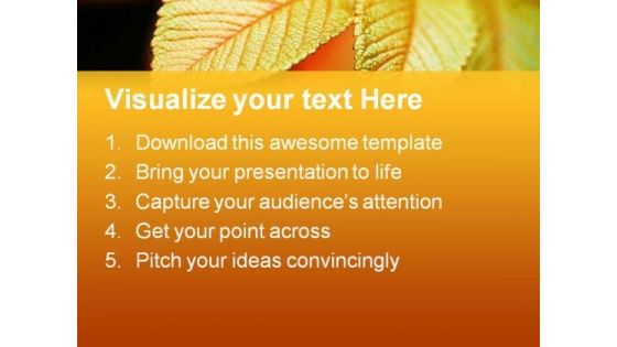 Vivid Leaf Nature PowerPoint Backgrounds And Templates 1210