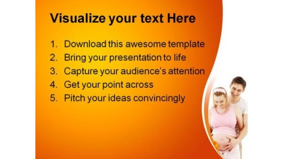 Waiting For Baby Family PowerPoint Template 0810