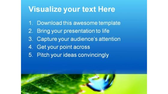 Water Drop Nature PowerPoint Background And Template 1210