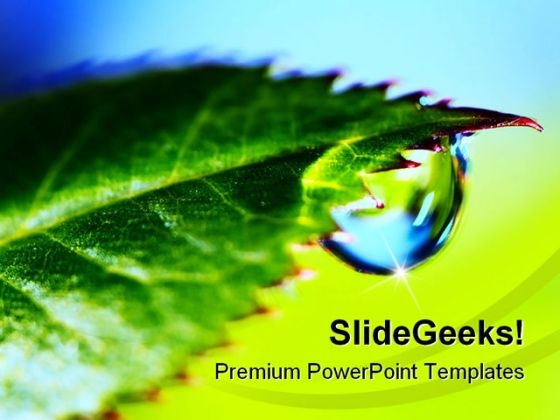 Water Drop Nature PowerPoint Background And Template 1210