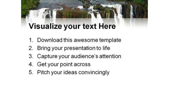 Water Fall01 Nature PowerPoint Background And Template 1210