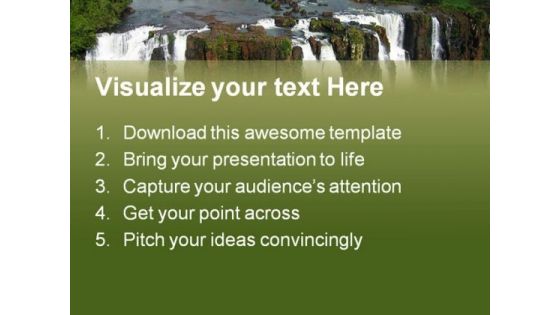 Water Fall01 Nature PowerPoint Background And Template 1210