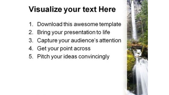 Water Fall01 Nature PowerPoint Template 0910