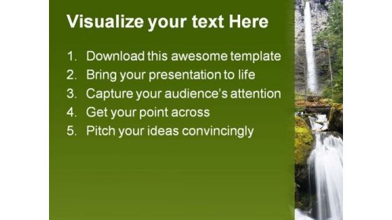 Water Fall01 Nature PowerPoint Template 0910