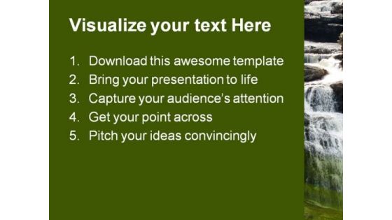 Water Fall Nature PowerPoint Template 1110