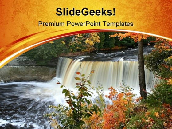 Water Falls Nature PowerPoint Templates And PowerPoint Backgrounds 0411