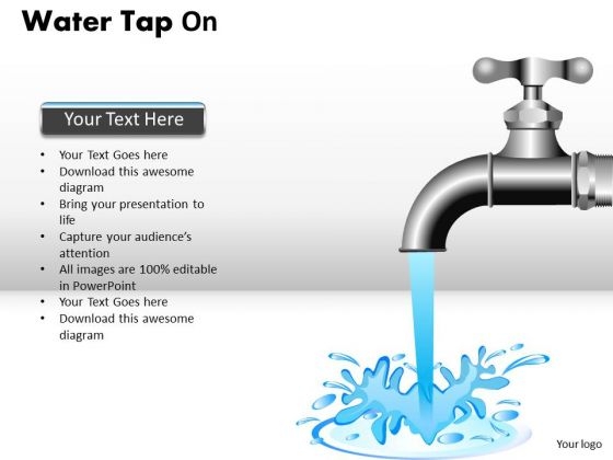 Water Flowing From Faucet PowerPoint Slides And PowerPoint Templates