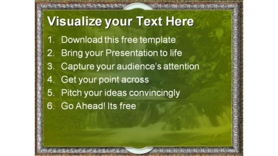Beautiful Waterfall PowerPoint Template