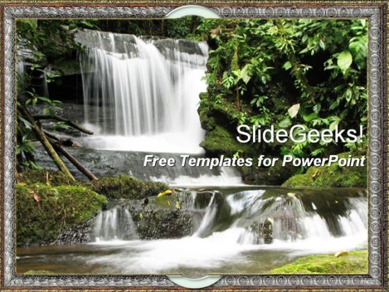 Beautiful Waterfall PowerPoint Template