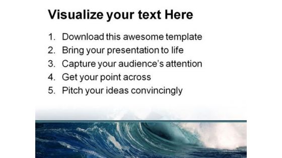 Wave Beach PowerPoint Template 0510