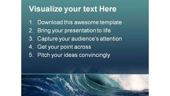 Wave Beach PowerPoint Template 0510