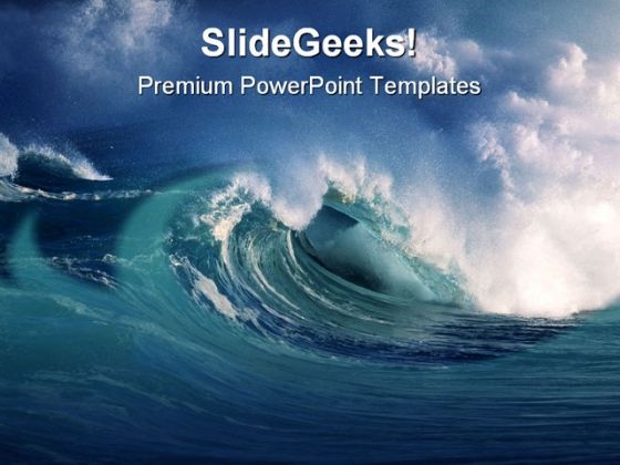 Wave Beach PowerPoint Template 0510