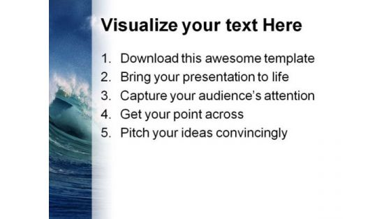 Wave Beauty PowerPoint Template 0910