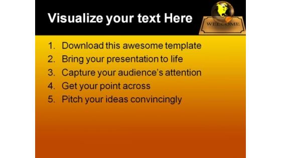 Welcoming The World Globe PowerPoint Templates And PowerPoint Backgrounds 0211