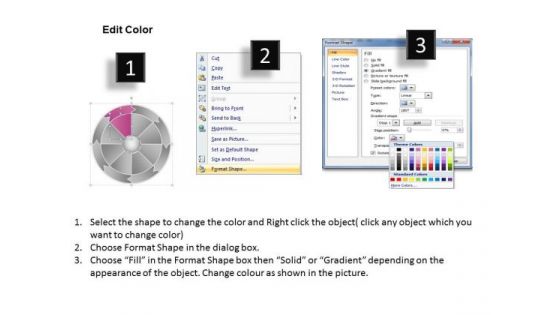 Wheel Rotation Chart Eight Steps Real Estate Business Plan Sample PowerPoint Slides