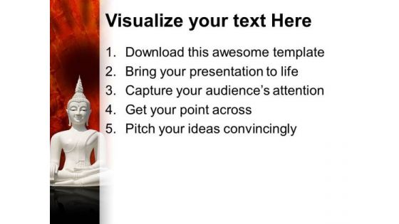 White Buddha Isolated Against Religion PowerPoint Templates And PowerPoint Themes 0712