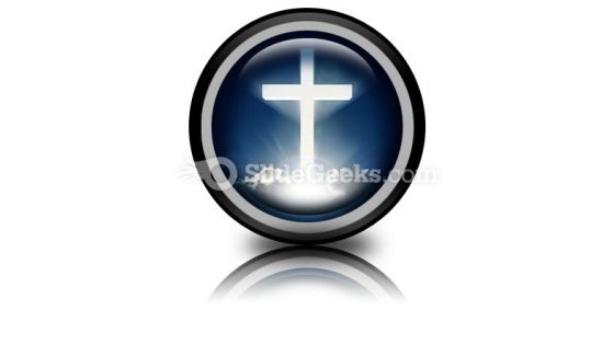 White Cross In Sky PowerPoint Icon Cc