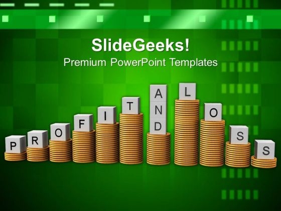 White Dices Profit And Loss Business PowerPoint Templates And PowerPoint Themes 0912