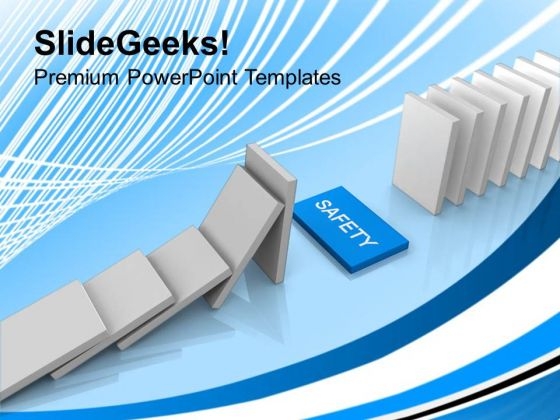 White Dominoes With Safety Business PowerPoint Templates Ppt Backgrounds For Slides 0113