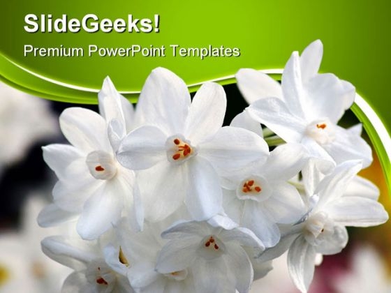 White Flowers Nature PowerPoint Themes And PowerPoint Slides 0411